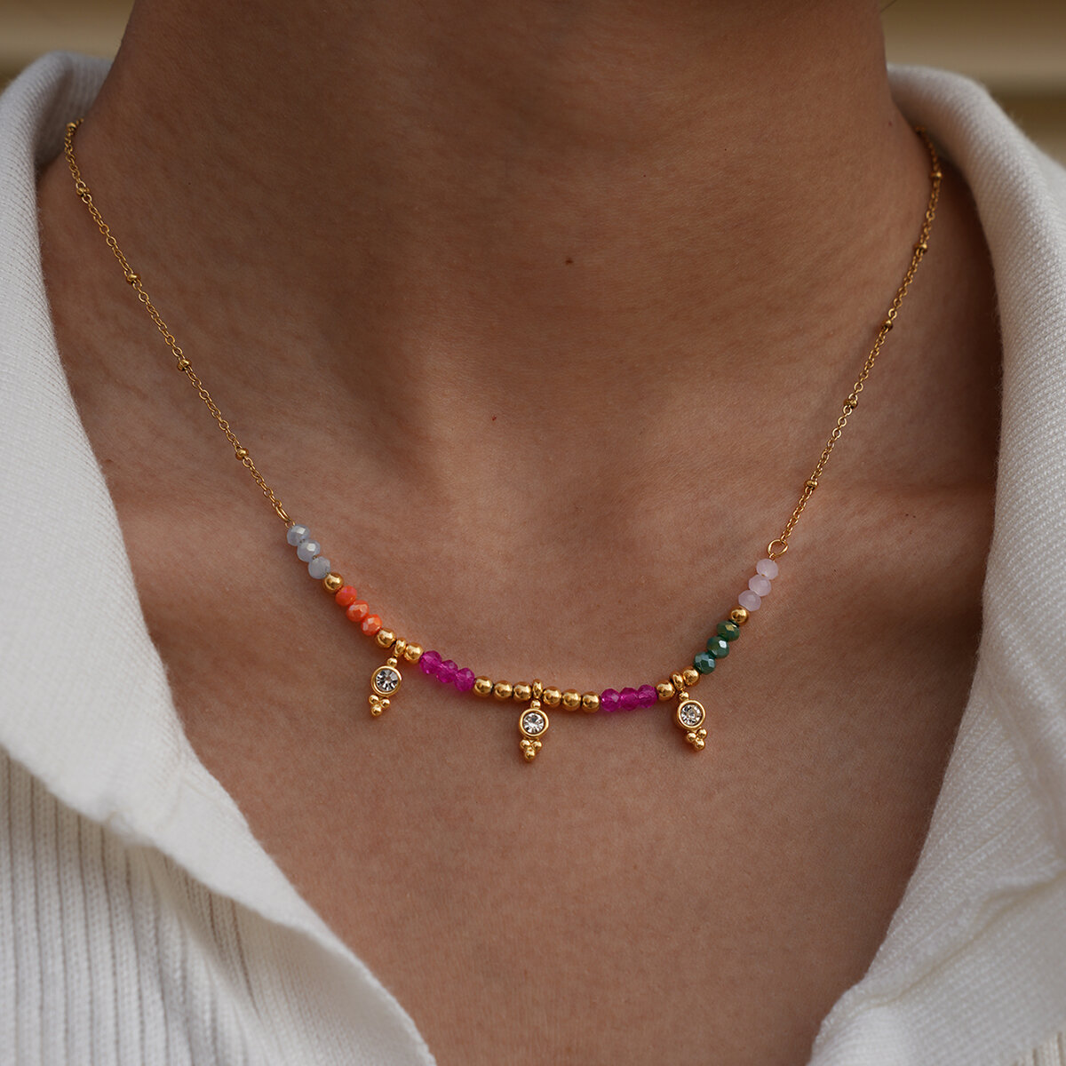 Ensembles de bijoux pour femmes en acier inoxydable de forme simple et irrégulière, étanches, couleur or h5 Image5