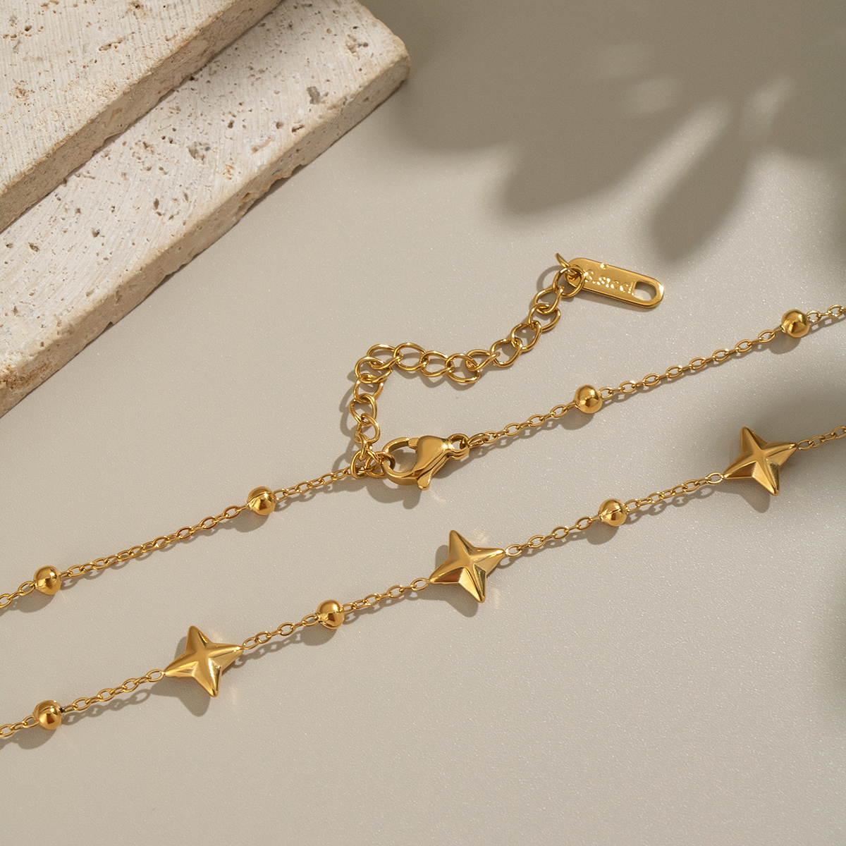 1 Piece Stars Stainless Steel Waterproof Gold Color Chain Necklace Picture5