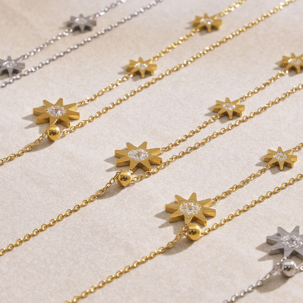 1 Piece Luxurious Star Stainless Steel Waterproof Gold Color Women's Pendant Necklaces Picture3