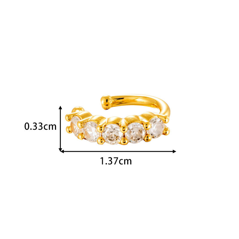 1 Piece Snake Copper Gold Color Zircon Ear Cuffs h5 Picture2