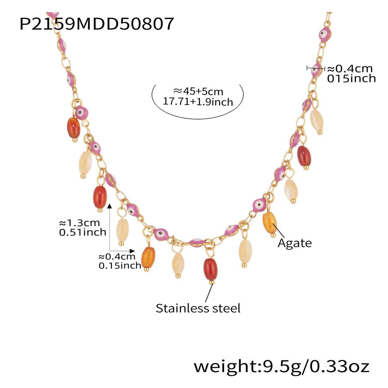 P2159-Purple Oil Gold Necklace-45+5Cm Picture16