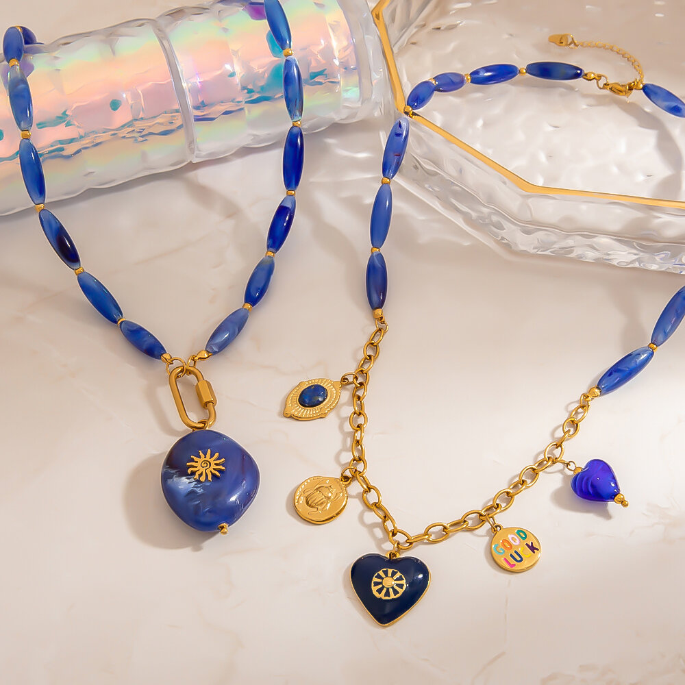 1 Piece Classic Irregular Shape Heart Resin  Natural Stone Women's Beaded Necklaces 2