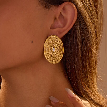 1 Pair Luxurious Series Elegant Thread Stainless Steel Waterproof Women's Stud Earrings