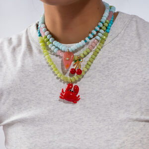 1 stuk romantische hartvormige, waterdichte, roestvrijstalen, goudkleurige, natuurstenen kralenketting voor dames h5 Afbeelding6