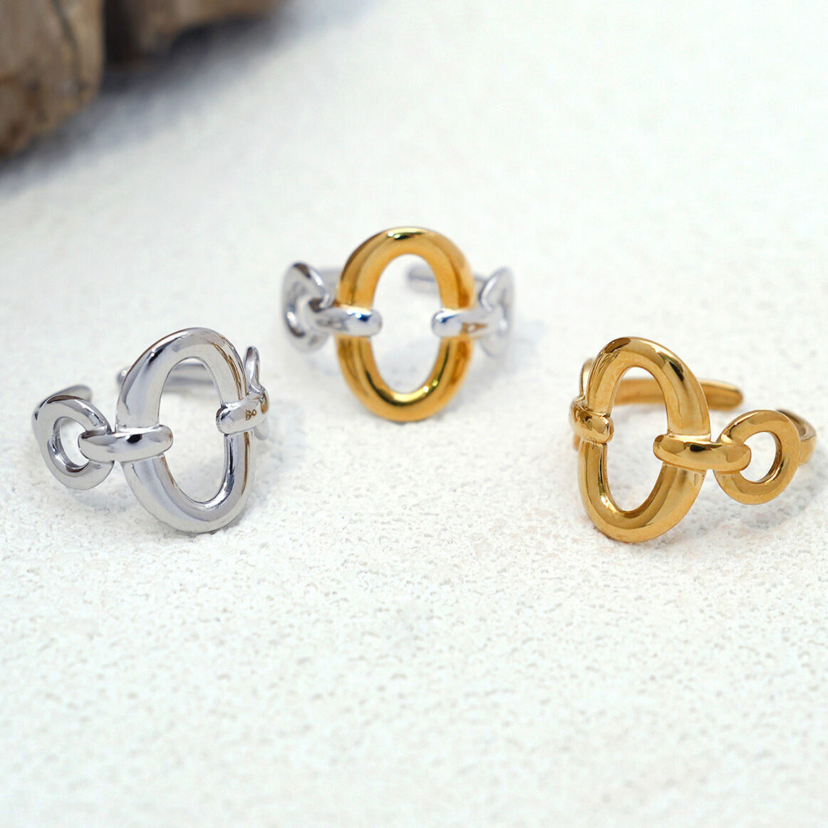 1 Piece Simple Rectangle Stainless Steel Waterproof  Gold Color Women's Statement Rings h5 Picture4