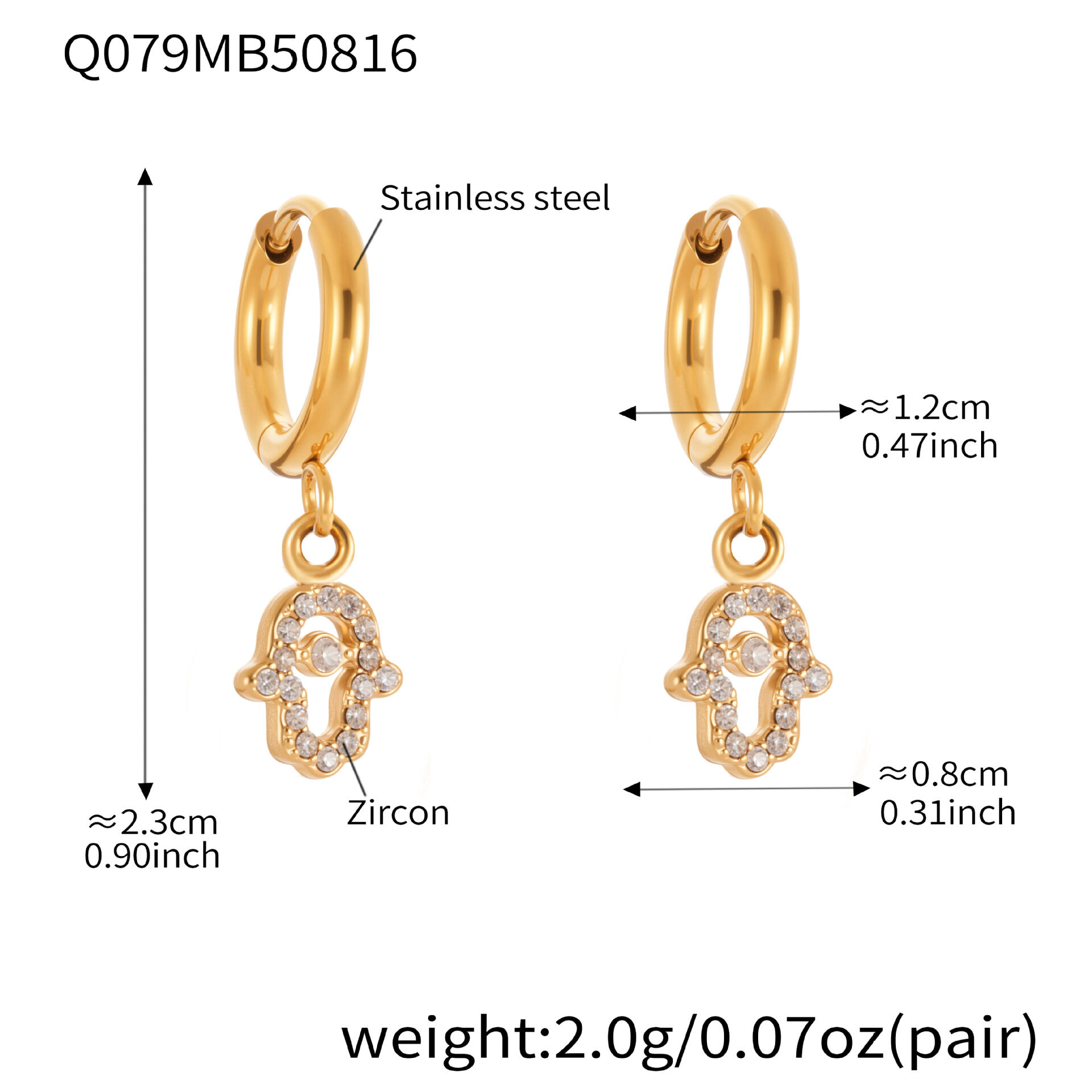 Q079-Goldene Ohrringe Bild2