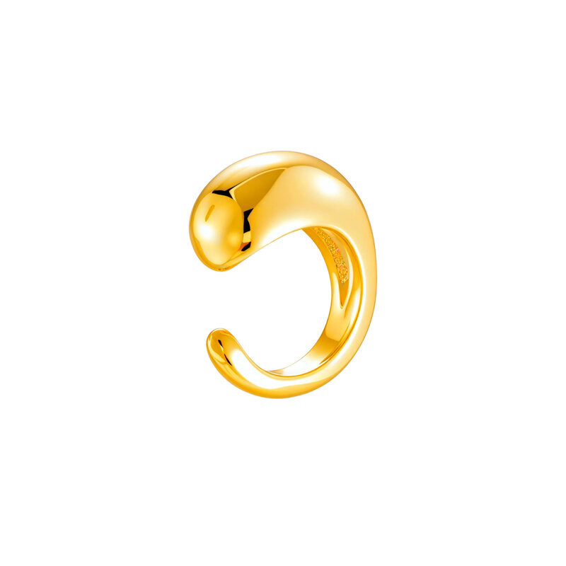1 Piece Copper Gold Color Zircon Ear Cuffs