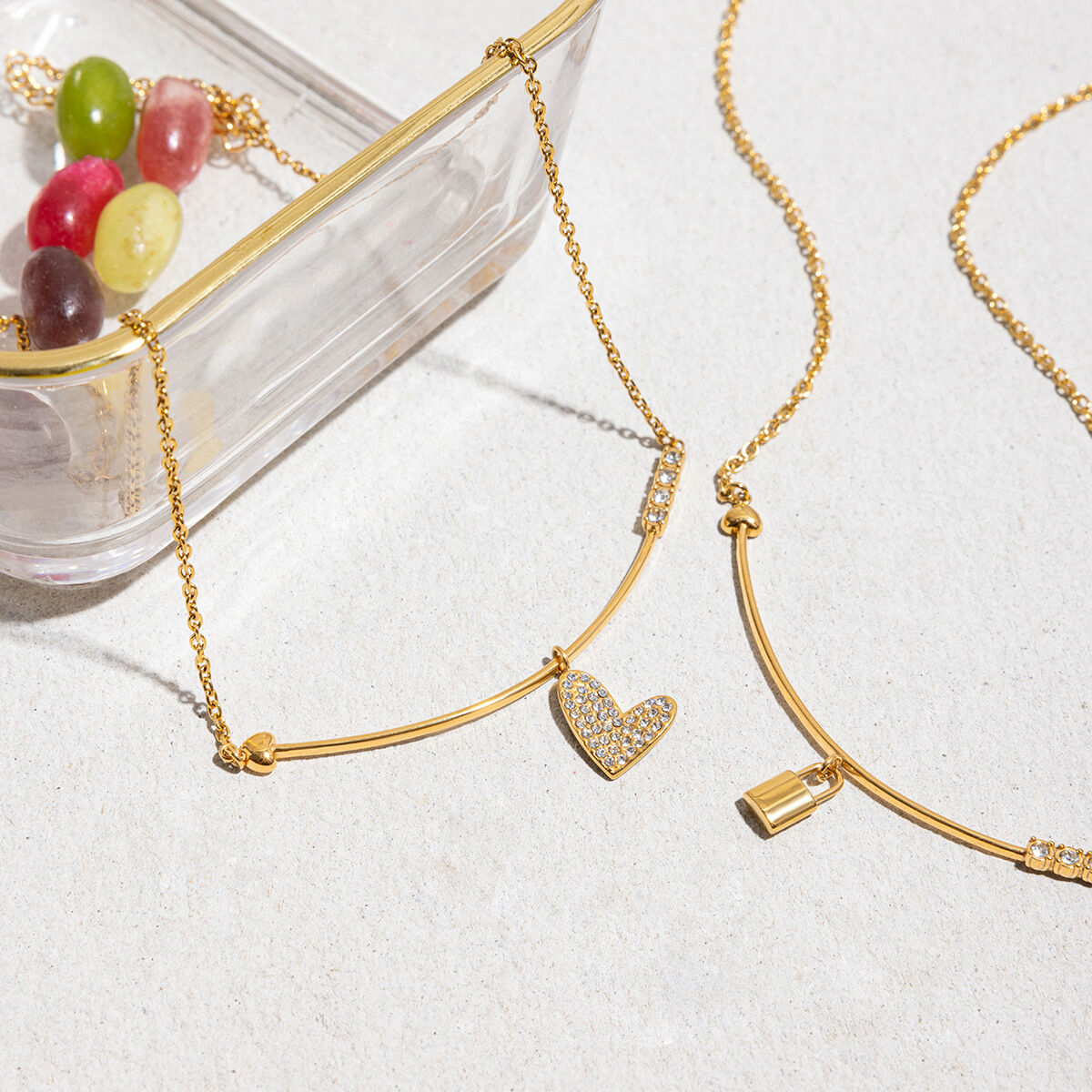 1 Piece Classic Lock Stainless Steel Waterproof Gold Color Women's Pendant Necklaces Picture5