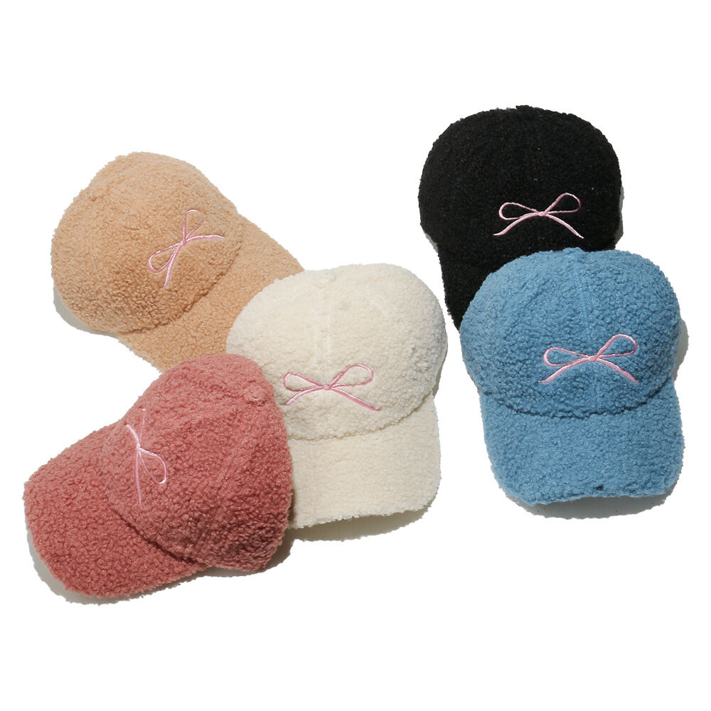 1 Piece Sweet Bow Knot Plush Women's Hat h5Picture2