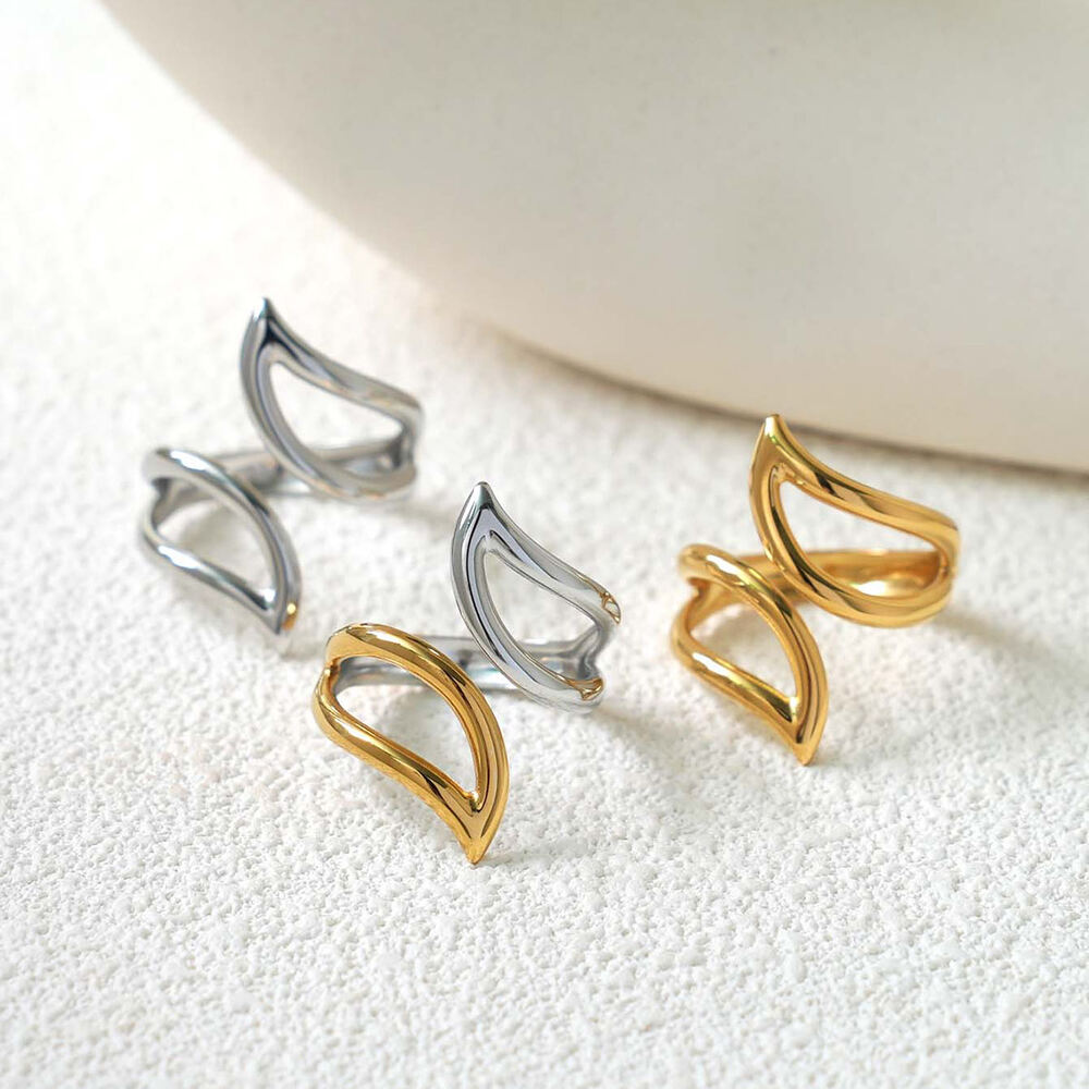 1 Piece Simple Irregular Shape Stainless Steel Waterproof Women's Statement Rings Picture8
