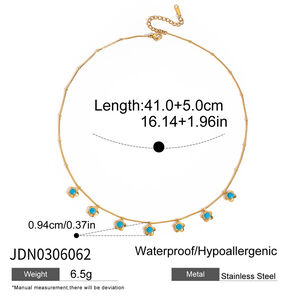 1 Piece Romantic Flower Calaite Stainless Steel Waterproof Gold Color Women's Pendant Necklaces h5 Picture2