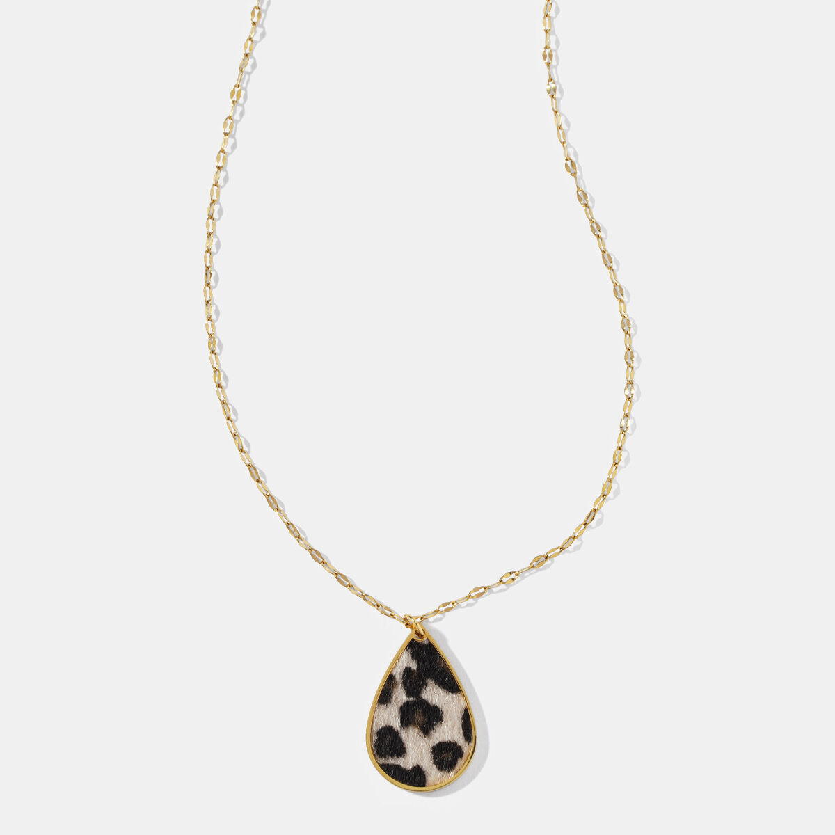 Collar con colgante impermeable de acero inoxidable con estampado de leopardo y gotas h5 Imagen3