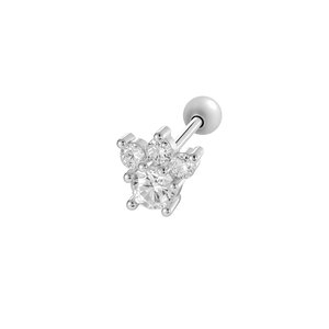 1 Stück Blume Herz Kupfer Gold Farbe Zirkon Piercing Ohrring h5