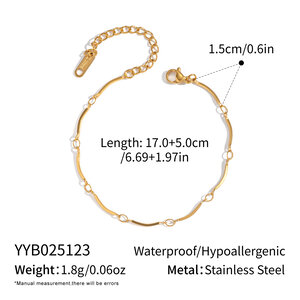Set di collane color oro impermeabili in acciaio inossidabile con catena semplice h5