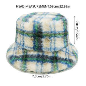 1 Piece Casual Plaid Plush Fisherman's Hat h5