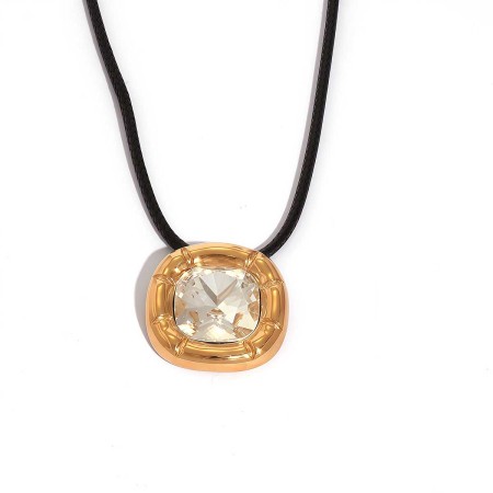 1 Piece Simple Rectangle Stainless Steel Waterproof  Women's Pendant Necklaces