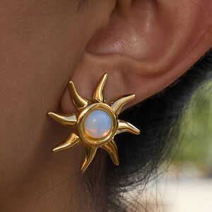 Classic Sun Stainless Steel Waterproof Gold Color Women's Jewelry Sets h5 Picture5