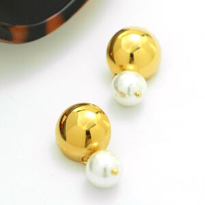 1 Paar Retro-Patchwork-Ohrstecker aus wasserfestem Edelstahl in Goldfarbe für Damen h5 Bild4