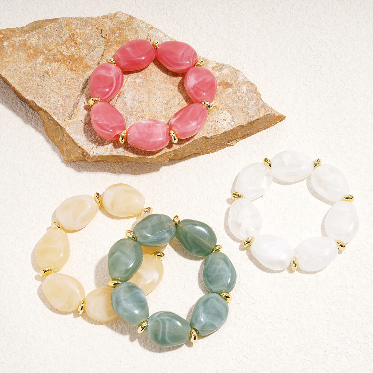 1 Piece Irregular Shape Acrylic Beaded Bracelet 2