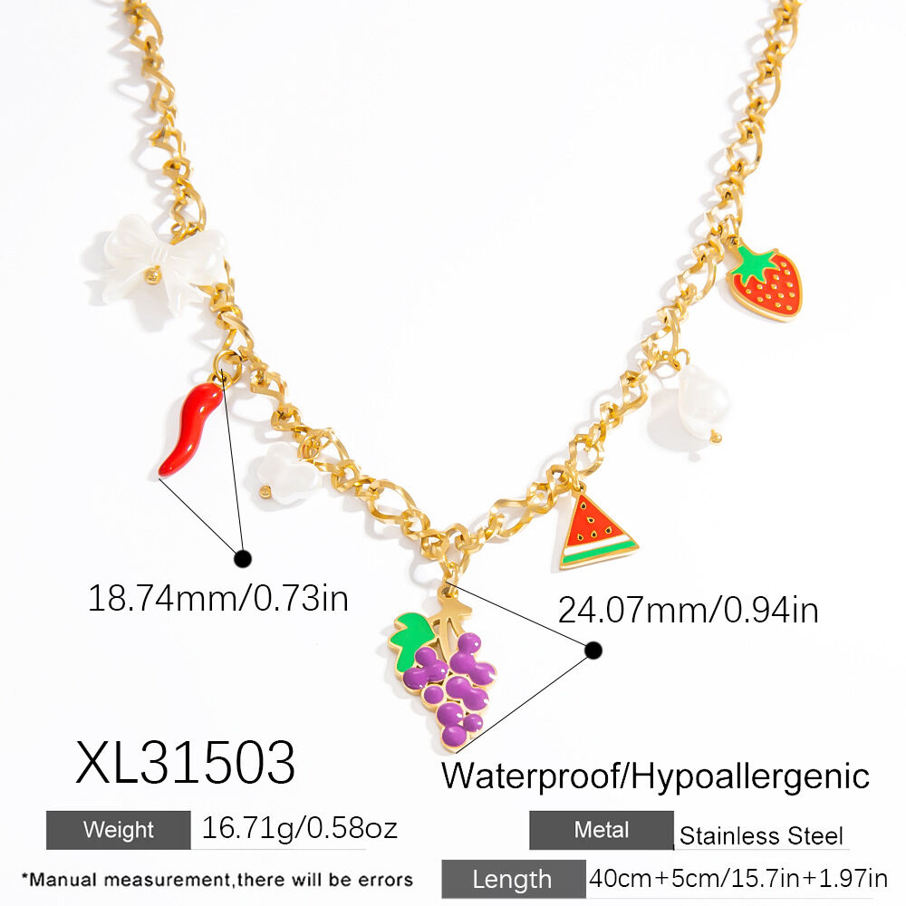 1 Piece Romantic Casual Fruit Stainless Steel Waterproof Gold Color Women's Pendant Necklaces Picture2
