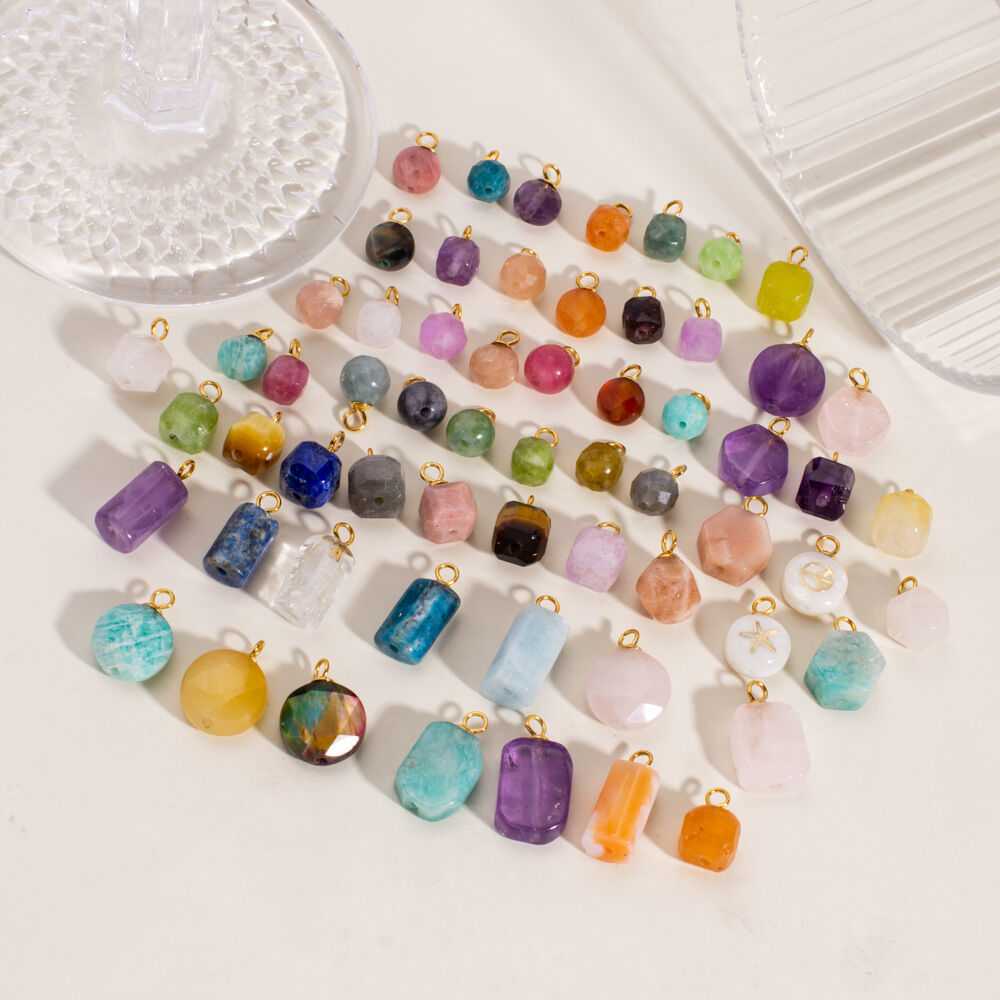 1 pieza simple DIY Casual Forma irregular Piedras naturales Colgantes para mujer 2