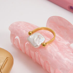 Designbare rechteckige Perlenringe aus wasserdichtem Edelstahl in Goldfarbe h5 Bild5