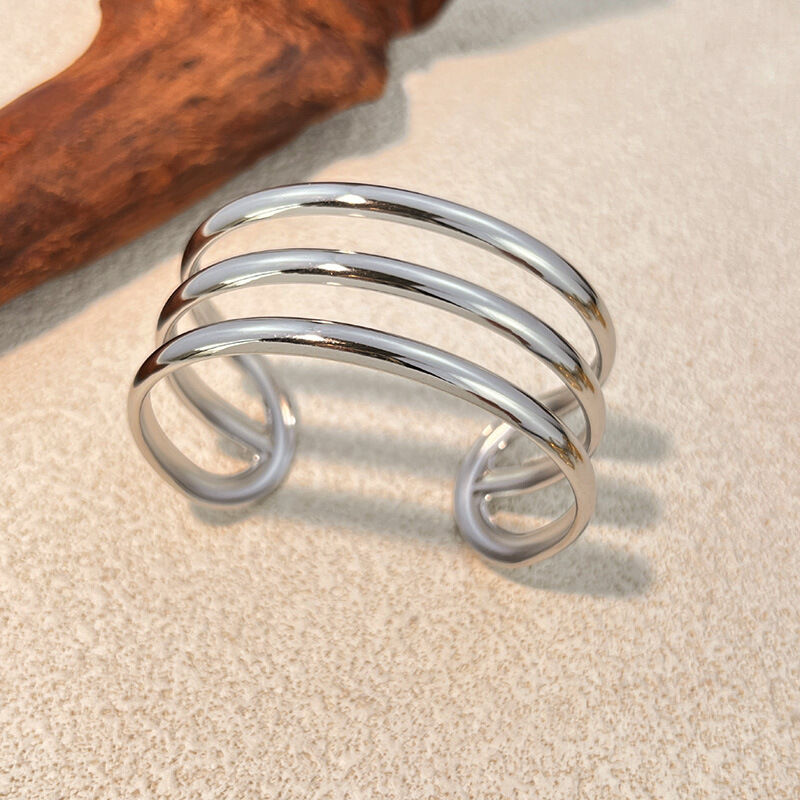 1 Piece Classic Irregular Shape Stainless Steel Waterproof Gold Color Cuff Bracelet h5Picture3