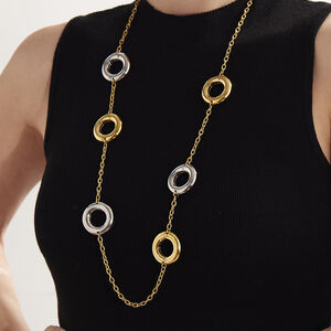 1 Piece Simple Circle Stainless Steel Waterproof Gold Color Women's Long Necklaces h5 Picture6