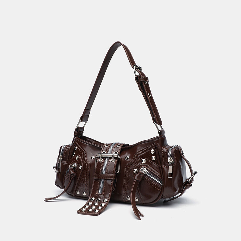 1 Piece Luxurious Series Punk Rivet PU Women's Shoulder Bags h5 Picture2