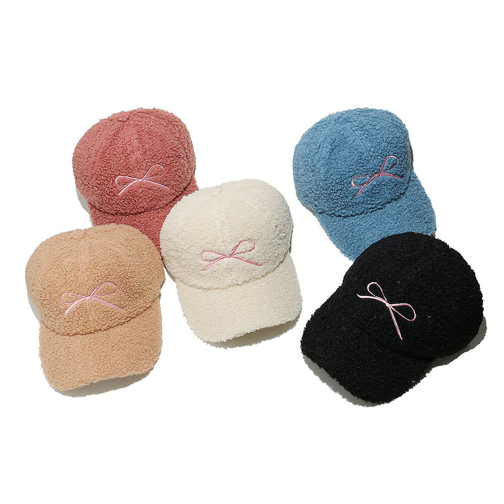 1 Piece Sweet Bow Knot Plush Women's Hat