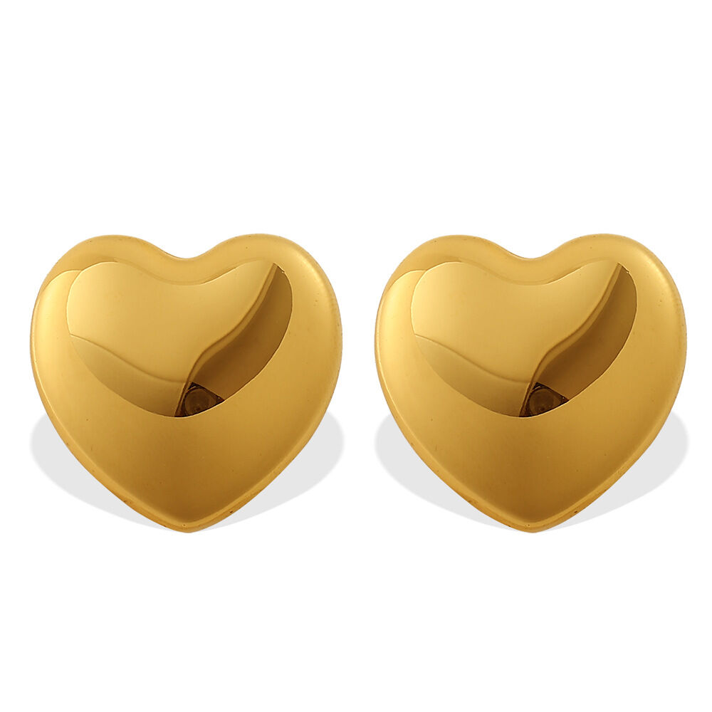 1 Pair Heart Stainless Steel Waterproof Gold Color Stud Earrings Picture4
