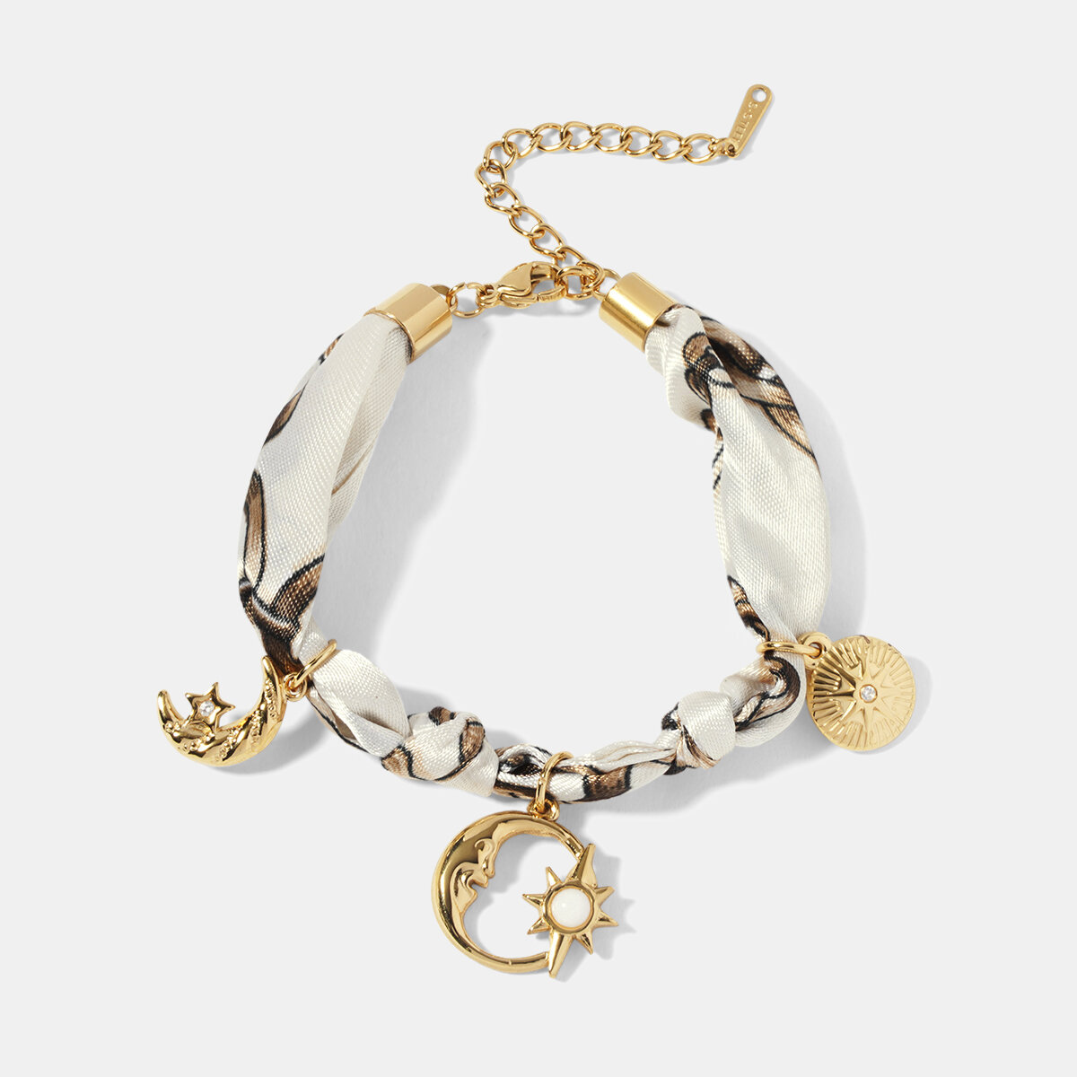 Bracelet à breloques Sun&Moon en acier inoxydable étanche couleur or h5 Image3