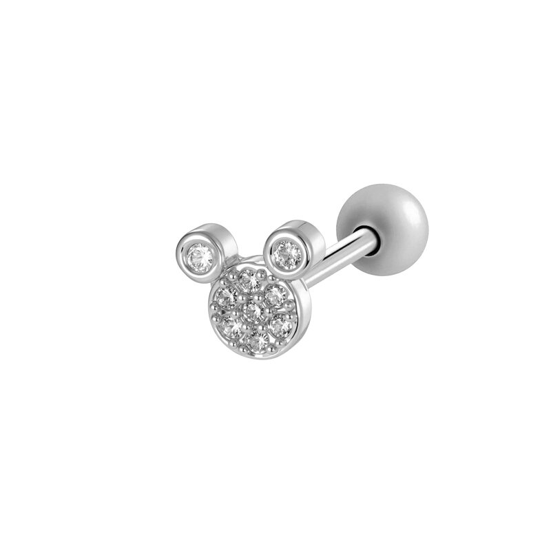 Orecchino piercing con zircone color oro e croce da 1 pezzo h5 