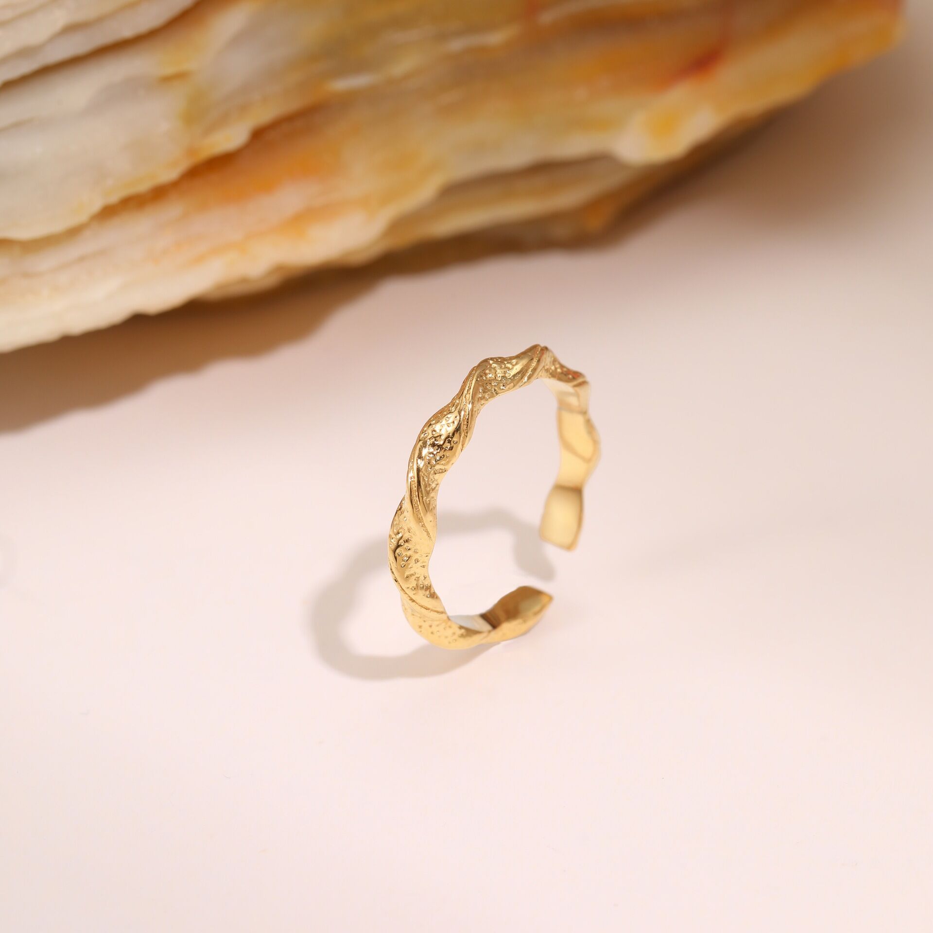 1 Piece Simple Heart Stainless Steel Waterproof Statement Rings h5 Picture4
