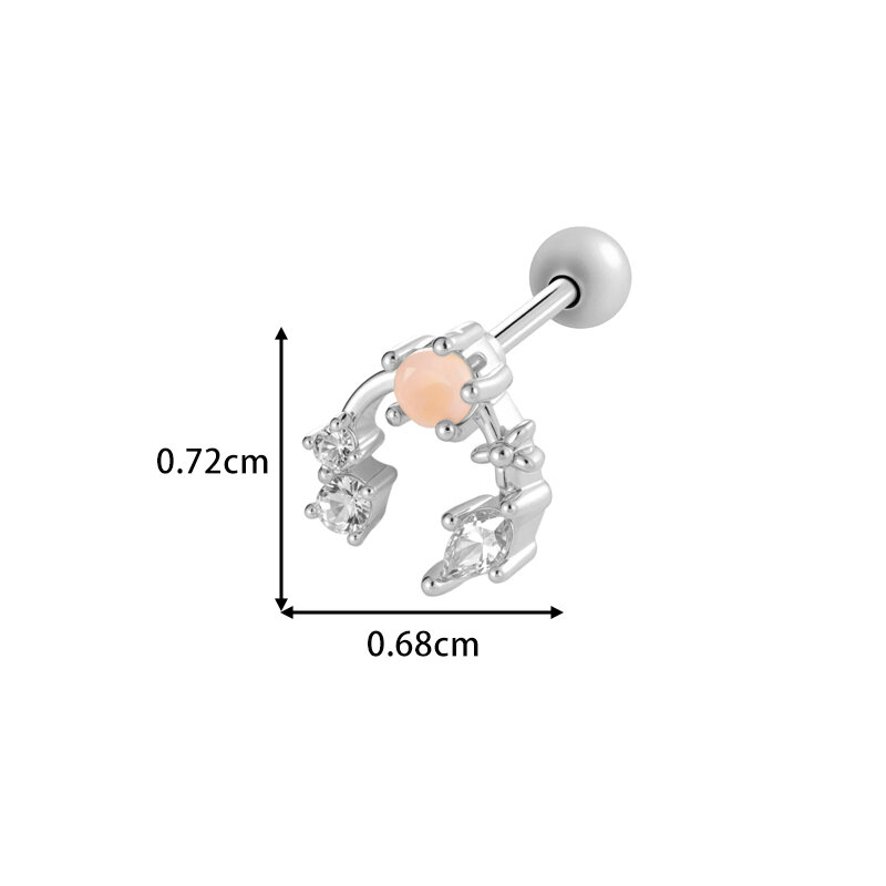 Boucle d'oreille piercing en forme de cœur et de papillon, couleur cuivre et or, 1 pièce h5 Image2
