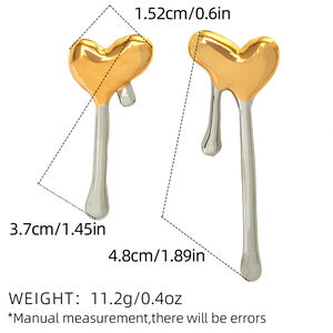 1 Piece Simple Heart Stainless Steel Waterproof Gold Color Women's Statement Rings h5 Picture2