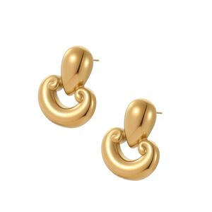 1 Pair Elegant Droplet Mixed Color Stainless Steel Waterproof Women's Stud Earrings h5 Picture5
