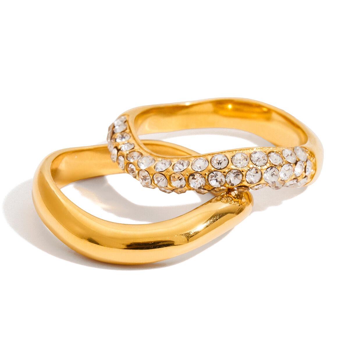 1 Piece Classic Irregular Shape Stainless Steel Waterproof Gold Color Minimalist Rings h5 Picture7