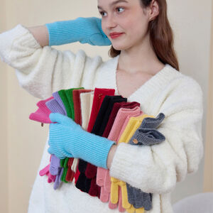 1 Pair Classic Fingerless Touch Screen Polyester Women's Gloves h5 Picture2