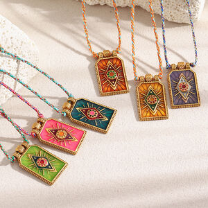 1 Piece Luxurious Eye Tarot Stainless Steel Waterproof Gold Color Women's Braided Necklaces h5 Picture3