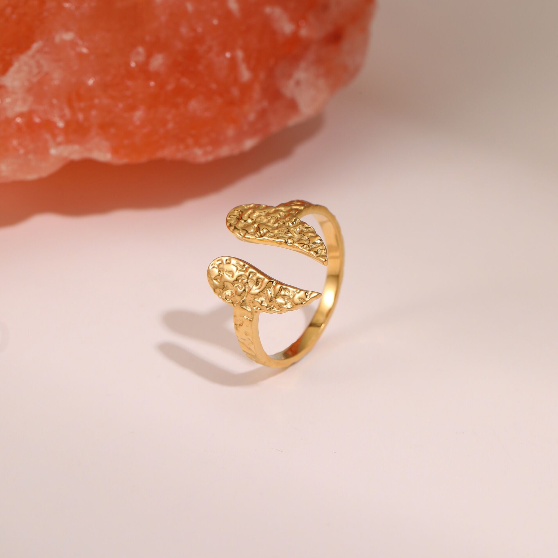 1 Piece Simple Heart Stainless Steel Waterproof Statement Rings h5 Picture3