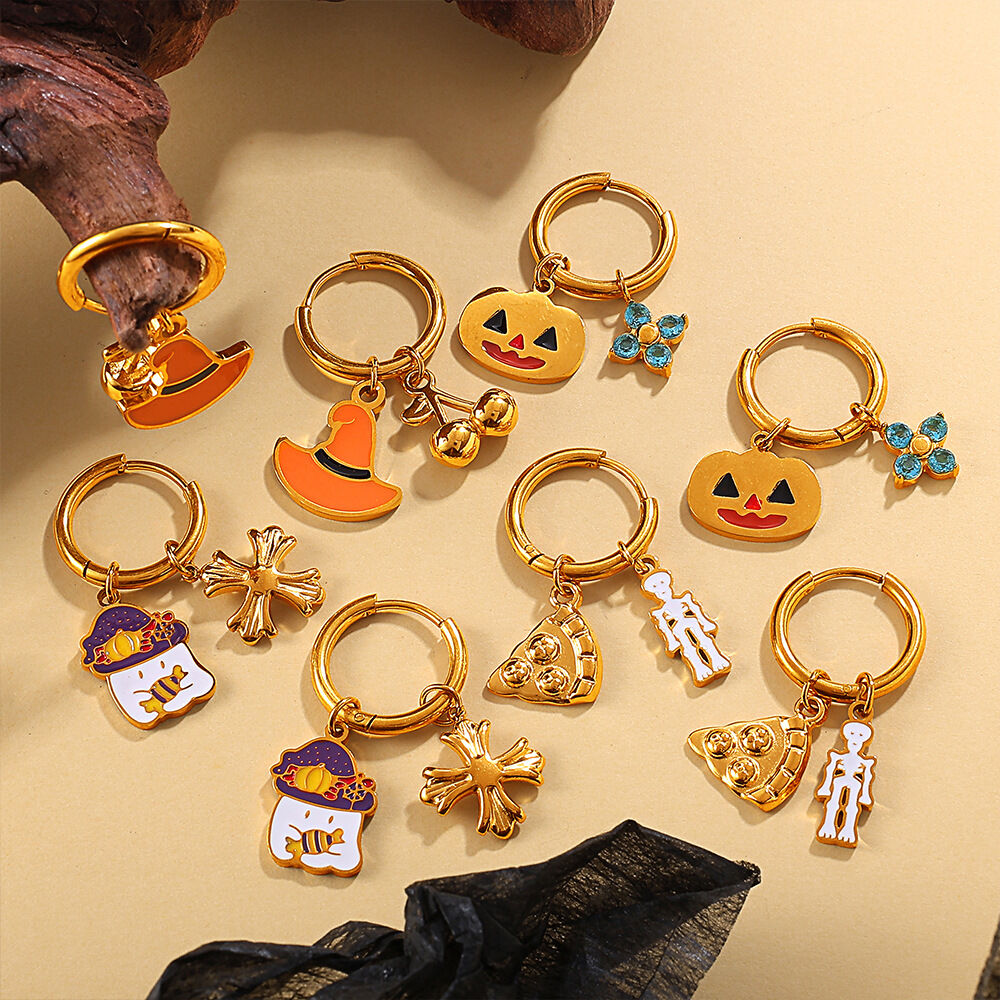 1 Pair Halloween Stainless Steel Waterproof Drop Earrings Picture3