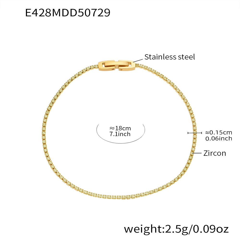 E428-Green Zircon Bracelet 18Cm Picture11