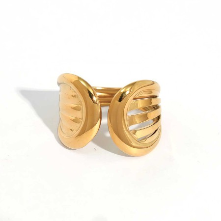 1 Piece Simple Irregular Shape Stainless Steel Waterproof  Women's Statement Rings
