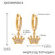 Q023-Goldene Diamantkronenohrringe Bild3