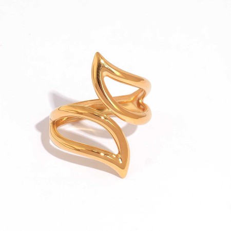 1 Piece Simple Irregular Shape Stainless Steel Waterproof Women's  Statement Rings