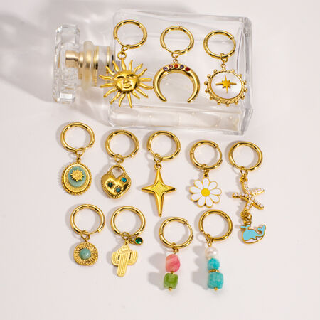 1 Piece Romantic Series Sweet Flower Sun Plant Stainless Steel Waterproof Women's Drop Earrings 2