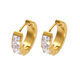 F1425-Golden Full Diamond Zircon Earrings