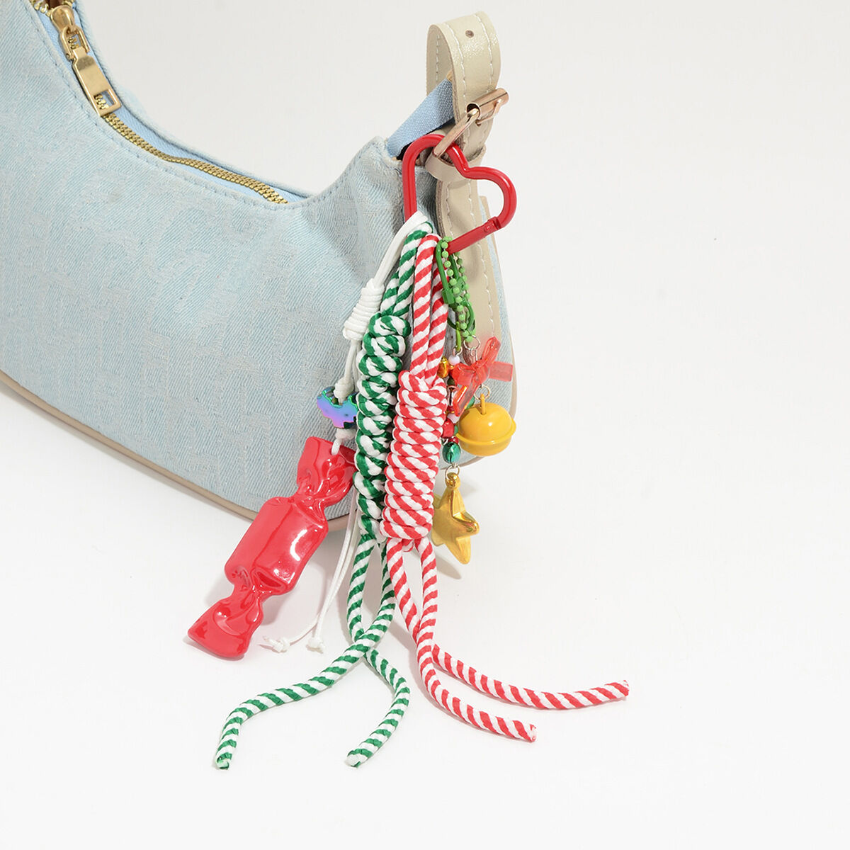 1 Piece Cute Heart Bow Knot Christmas Bag Charm 2