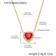 Txp354-Gold Heart Zircon Necklace 43+5Cm